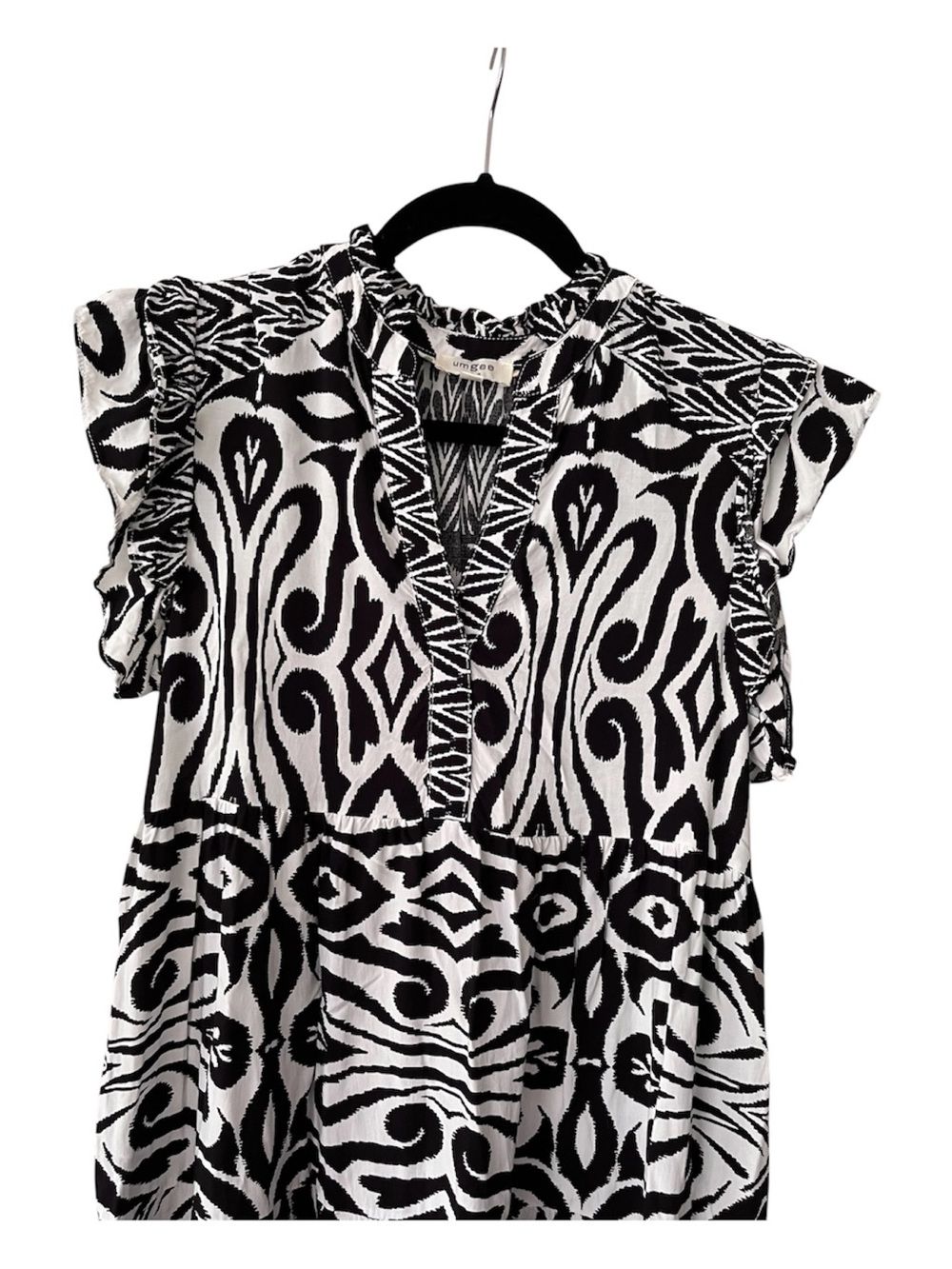 UMGEE Black & White Patterned Women’s Dress, Midi/Maxi length, EUC, Size Medium - Picture 2 of 10